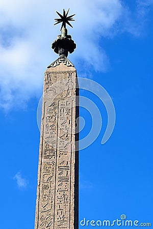 Obelisco Pinciano in Villa Borghese Park in Rome, Italy Editorial Stock Photo