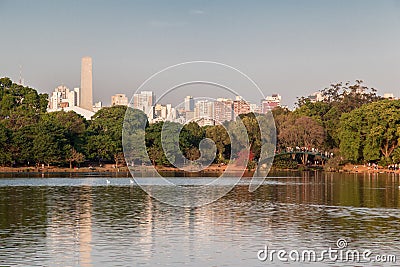 Obelisk and Bridge Ibirapuera Park Editorial Stock Photo