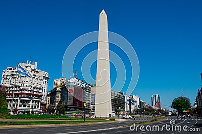 Obelisk of Buenos Aires El Obelisco Editorial Stock Photo