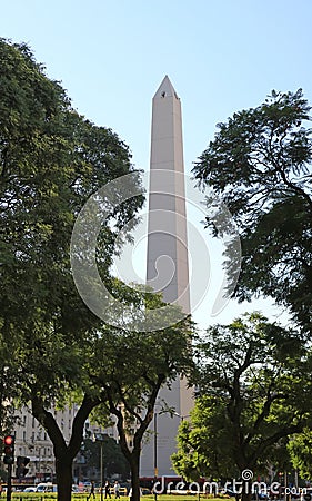 The Obelisk of Buenos Aires, a national historic monument and icon of Buenos Aires, the capital city of Argentina Stock Photo