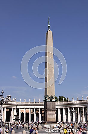 The obelisk called 'The Witness' in St. Peter's square Editorial Stock Photo