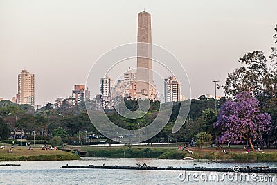 Obelisk in Ibirapuera Sao Paulo Editorial Stock Photo