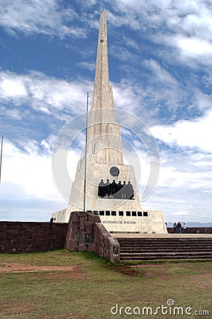 Obelisk of the Pampa de la Quinua. Ayacucho Peru. Marzo 2014 Ayacucho, Peru Editorial Stock Photo