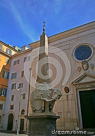 Obelisk of the Piazza della Minerva Stock Photo