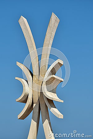 Obelisk at Costinesti beach, Romania Stock Photo