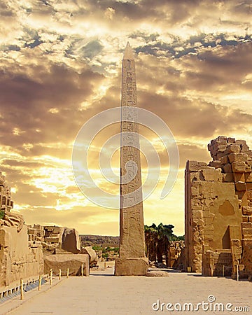 Obelisk of Thutmose I at Karnak, Luxor, Egypt Editorial Stock Photo