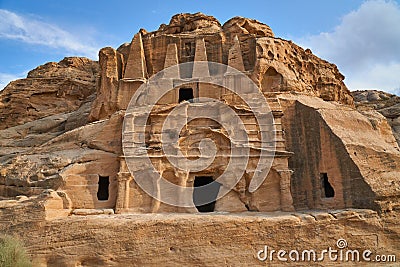 Obelisk tomb at ancient city of Petra, Jordan Stock Photo