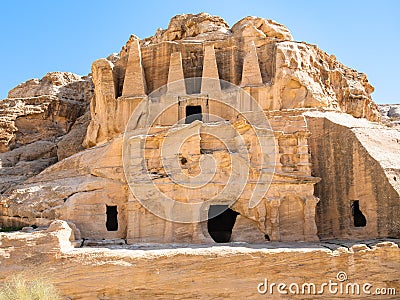 The Obelisk Tomb and Triclinium in Petra Stock Photo