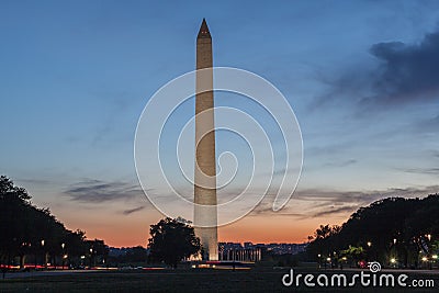 Obelisk Washington DC Night Stock Photo