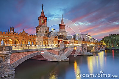 Oberbaum Bridge, Berlin. Stock Photo