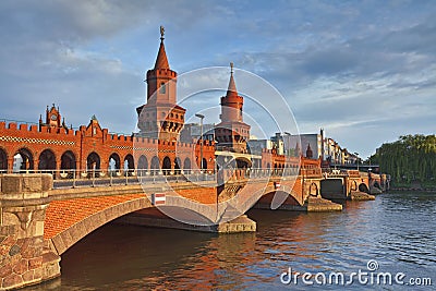 Oberbaum Bridge, Berlin. Stock Photo