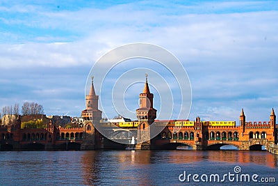 OberbaumbrÃ¼cke Berlin - Red Bridge Stock Photo