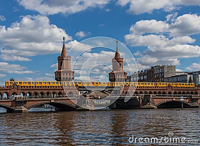 The OberbaumbrÃ¼cke bridge, Berlin. Germany Stock Photo