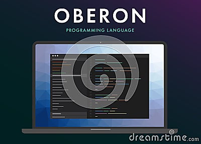 Oberon programming language Vector Illustration
