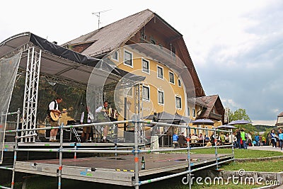 Scene on a country festival in Austria, Europe. Editorial Stock Photo