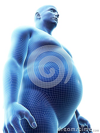 An obese male Cartoon Illustration