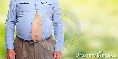 Obese man abdomen. Stock Photo