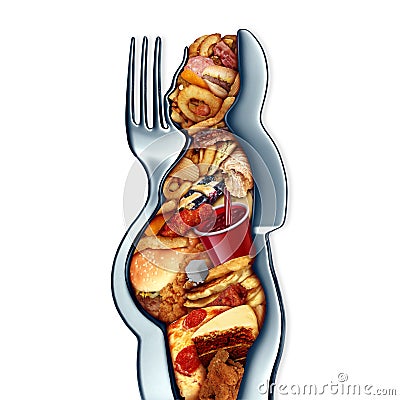 Obese Overeating Stock Photo