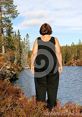 Obese woman Stock Photo