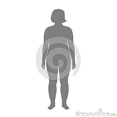 Obese woman silhouette Vector Illustration