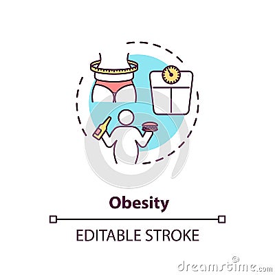 Obesity concept icon Vector Illustration