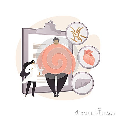 Obesity health problem abstract concept vector illustration. Vector Illustration