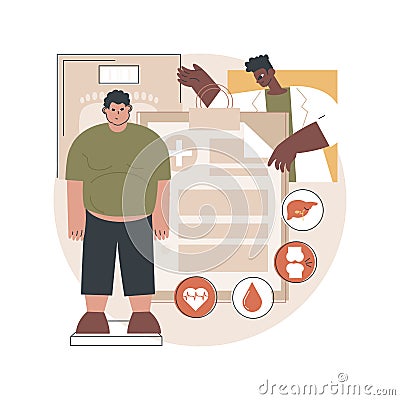 Obesity health problem abstract concept vector illustration. Vector Illustration