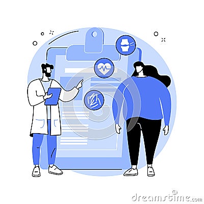 Obesity health problem abstract concept vector illustration. Vector Illustration