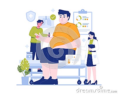 Obesity health problem concept Vector Illustration