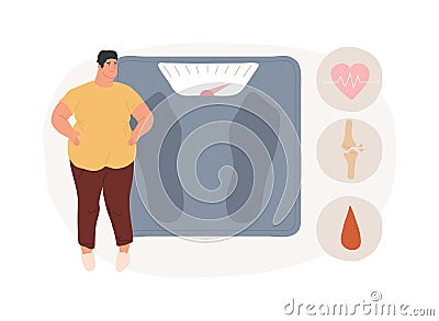 Obesity health problem isolated concept vector illustration. Vector Illustration