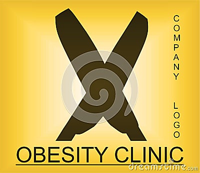 Obesity problem alphabetic logo for company providing solutions Vector Illustration