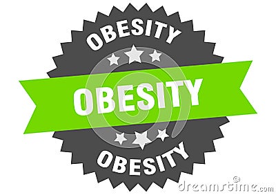 obesity sign. obesity circular band label. obesity sticker Vector Illustration