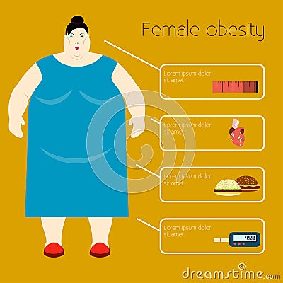 Obesity woman Vector illustration Vector Illustration