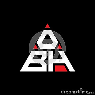 OBH triangle letter logo design with triangle shape. OBH triangle logo design monogram. OBH triangle vector logo template with red Vector Illustration