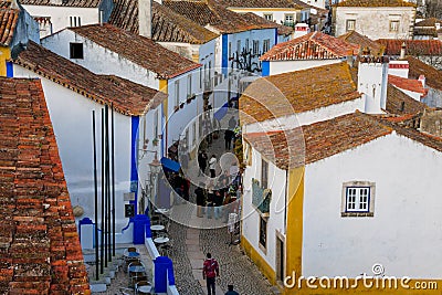 View of the medieval Obidos city Editorial Stock Photo