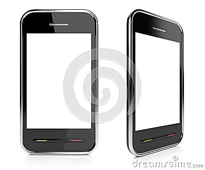 Obile smart phone with empty screen 3D. Icon Stock Photo