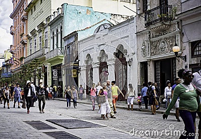 Obispo Street, Havana, Cuba Editorial Stock Photo