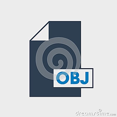 OBJ file format Icon Vector Illustration