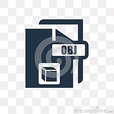 Obj vector icon isolated on transparent background, Obj transpa Vector Illustration