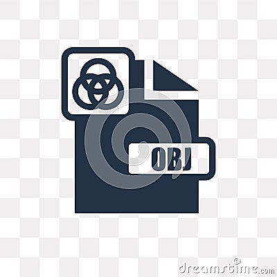 Obj vector icon isolated on transparent background, Obj transpa Vector Illustration