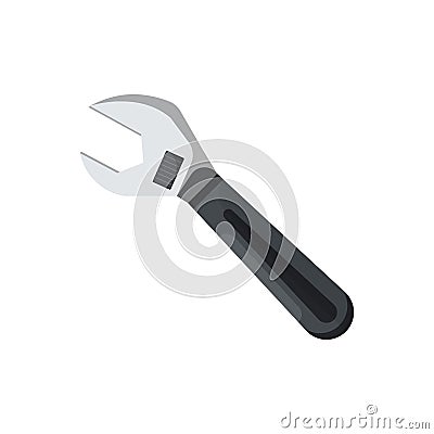 Service work adjustable wrench on isolated background, Vector illustration. Vector Illustration