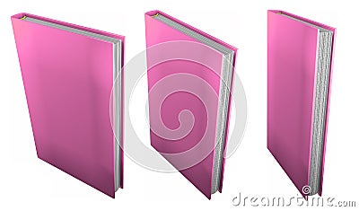 Object 3d illustration - highly detailed pink closed book, college concept isolated on white Cartoon Illustration