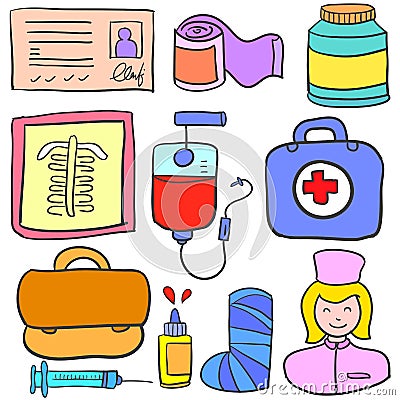 Object medical design of doodles Vector Illustration