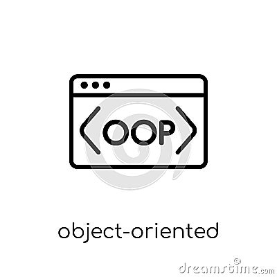 Object-oriented programming icon. Trendy modern flat linear vect Vector Illustration