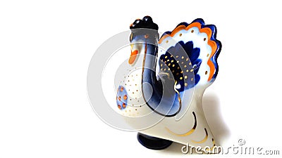 object porcelain vintage Turkey white blue Stock Photo