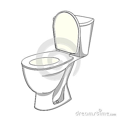 Object on white background flush toilet, WC. Color background. Vector Illustration