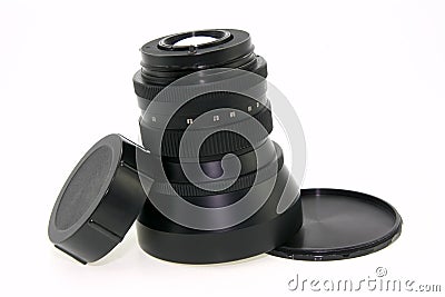 Objective for 60mm film camera Stock Photo