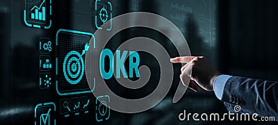 Objectives and Key Results OKR. Methods for project management Stock Photo