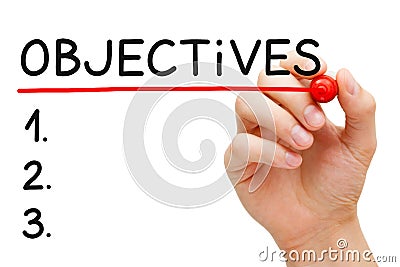 Objectives List Stock Photo