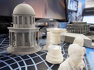 Objects from a 3D printer Stock Photo